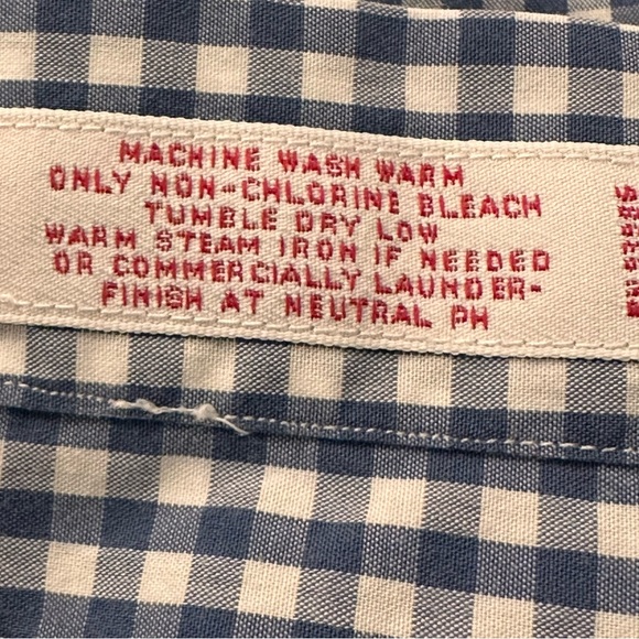 Brooks Brothers Mens Original Polo Shirt Size M Blue Check Button Down Career - Picture 8 of 12